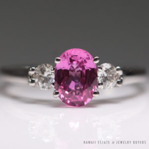 1.65ct Natural Pink Sapphire & Diamond Ring